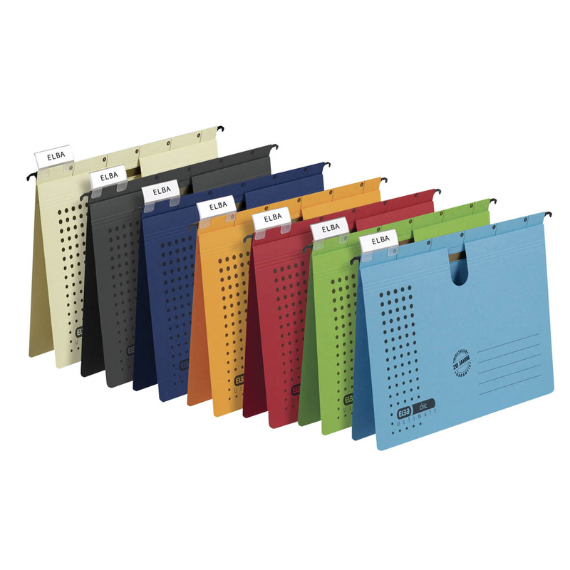 ELBA Hängehefter chic ULTIMATE Karton blau DIN A4 1x kaufmännische Heftung, 5 St.