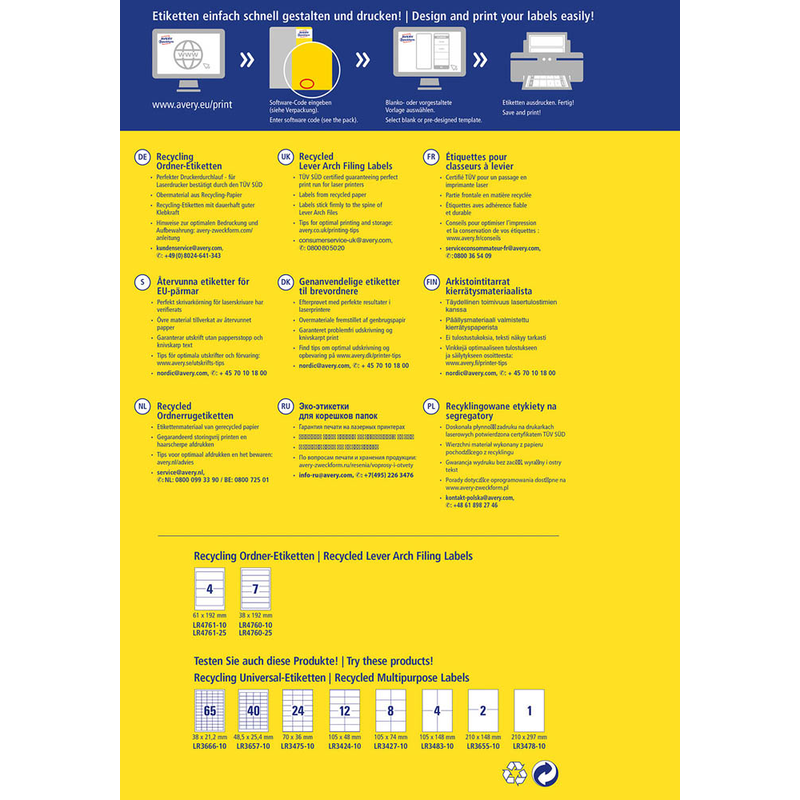 AVERY Zweckform Ordneretiketten LR4760-10 weiß, 10 St.