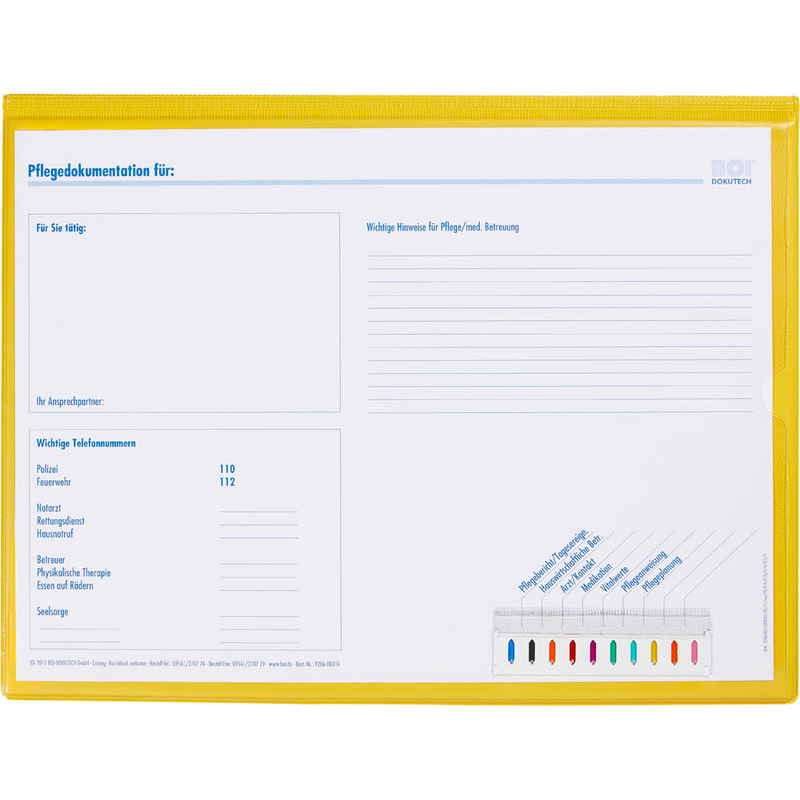 BOI Patienten-Dokumentationsmappe Professional-Line DIN A4 quer gelb, 1 St.
