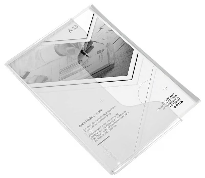 BOI Dokumententaschen OP DIN A4 transparent glatt, 10 St.