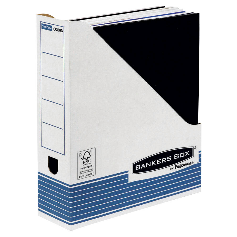 Bankers Box Archiv-Stehsammler Bankers Box weiß/blau, 10 St.