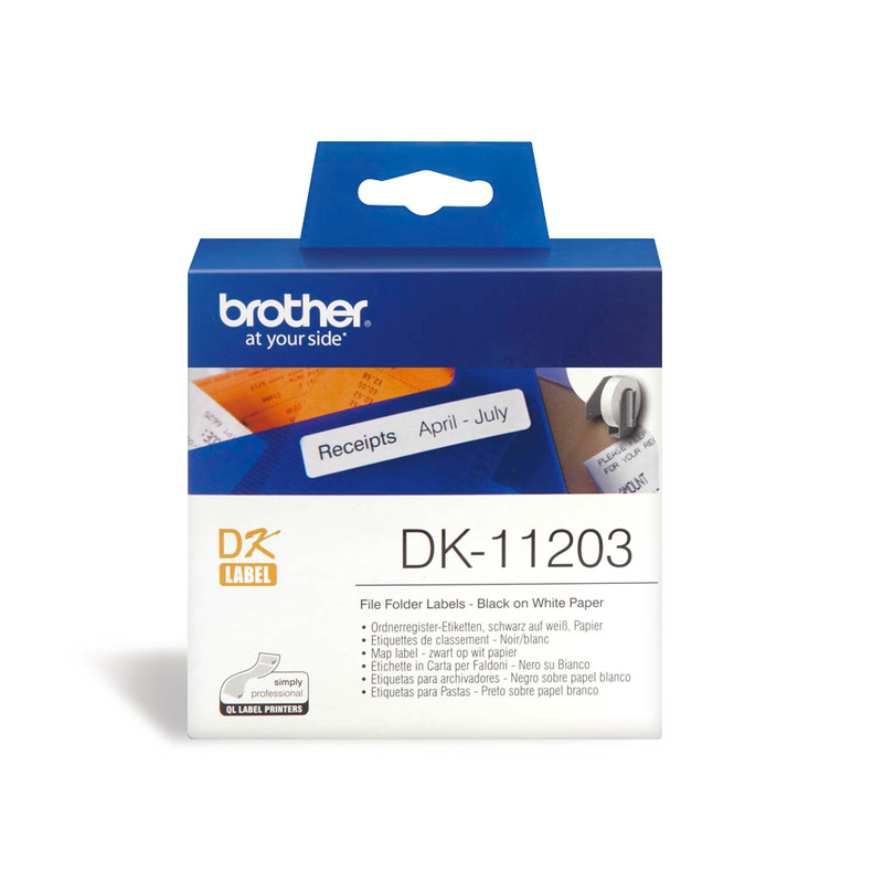Brother Etikettenrolle für Etikettendrucker DK11203 weiß, 17,0 x 87,0 mm, 1 x 300 Etiketten