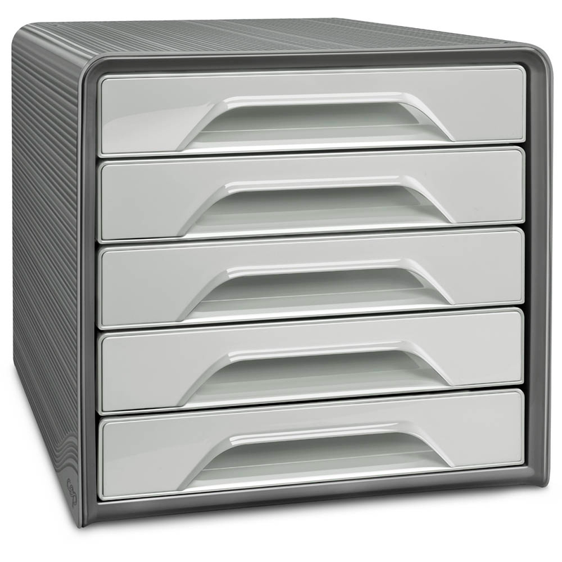 cep Schubladenbox Smoove  lichtgrau 1071116361, DIN A4 mit 5 Schubladen, 1 St.
