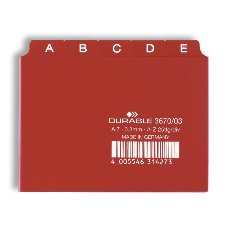 DURABLE Karteikartenregister A-Z rot