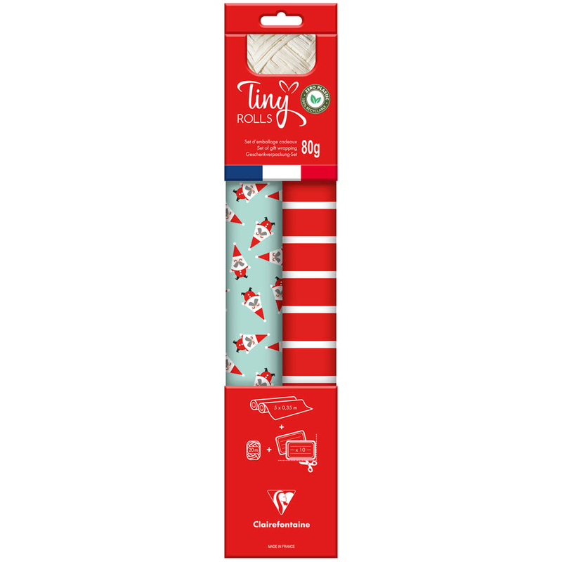 Clairefontaine Geschenkpapier Set Tiny Rolls mehrfarbig, 5,0 m