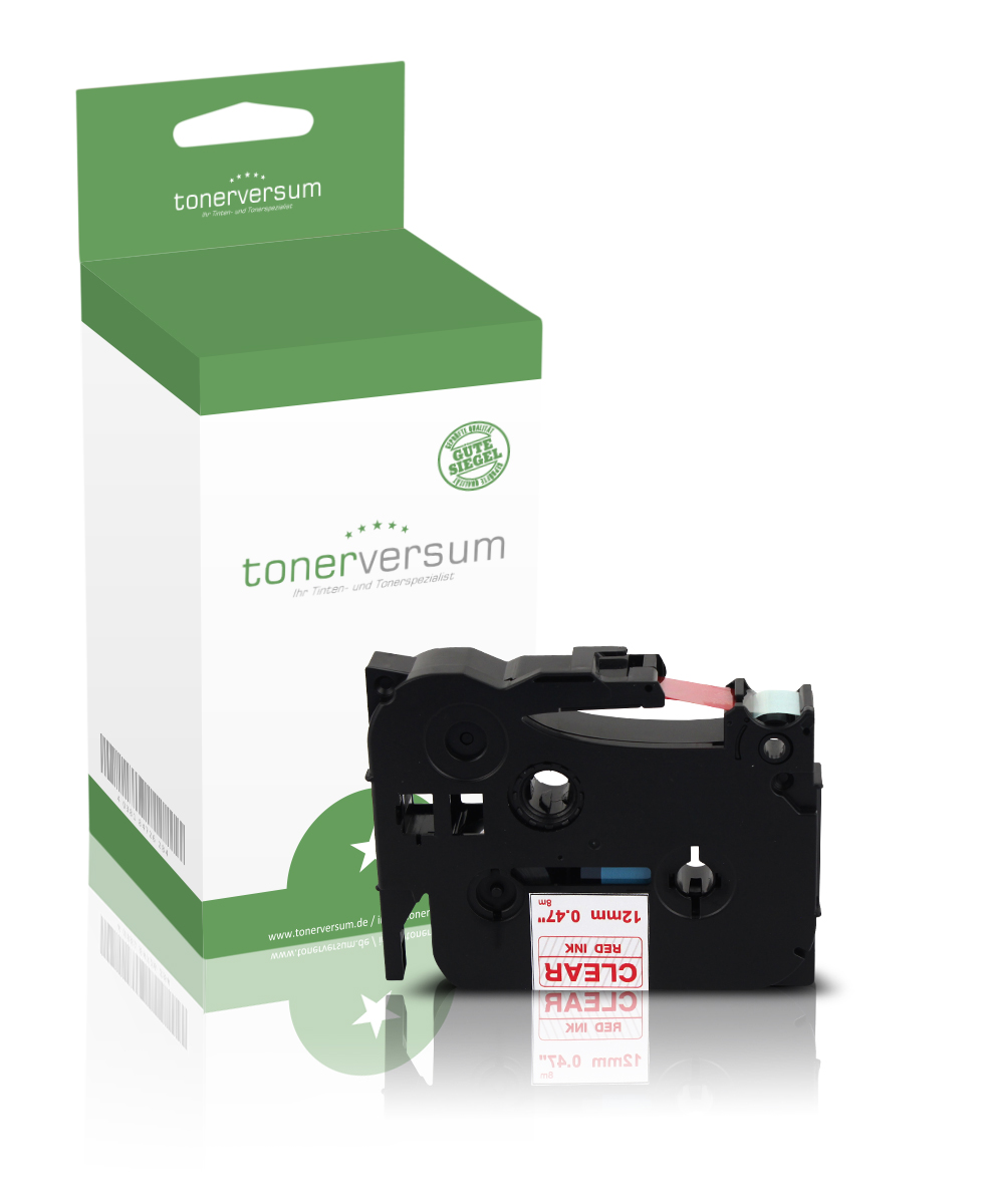 Alternativ zu Brother TZe-132 P-Touch Schriftband 12mm rot/transparent