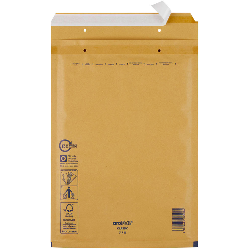 aroFOL® CLASSIC Luftpolstertaschen 7/G braun für DIN A4, 100 St.