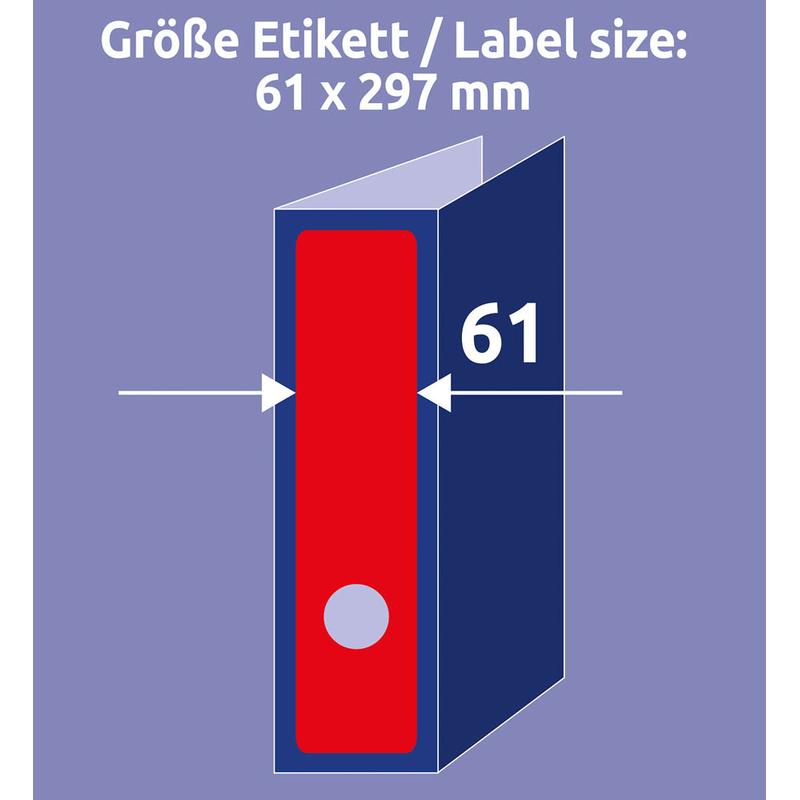 AVERY Zweckform Ordneretiketten L4752-20 rot, 20 Blatt