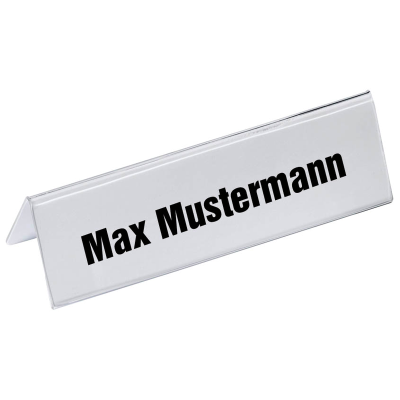 DURABLE Tischnamensschilder transparent 21,0 x 6,1 cm, 10 St.