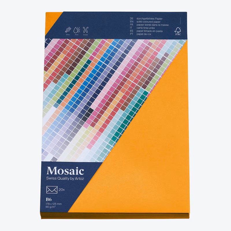 artoz Briefumschläge Mosaic DIN B6 ohne Fenster papaya nassklebend 20 St.