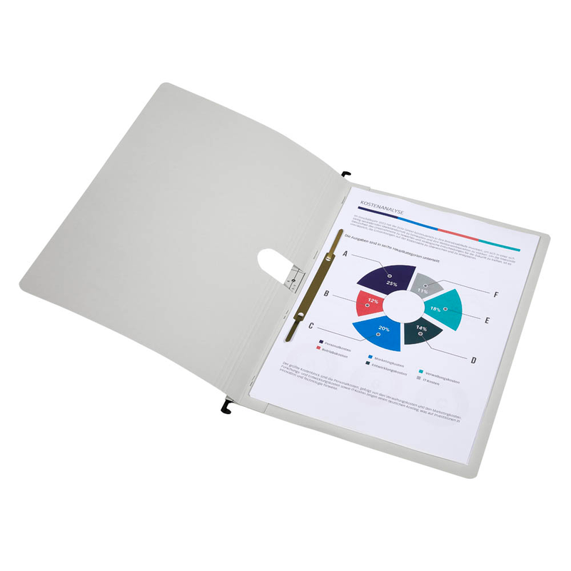 dots Hängehefter Karton lichtgrau DIN A4 1x kaufmännische Heftung, 50 St.