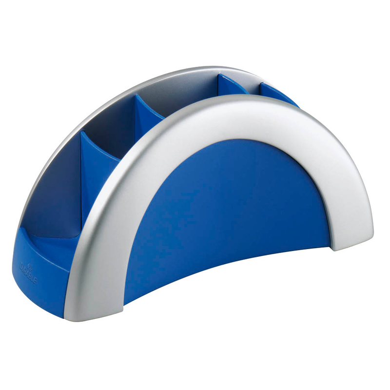 DURABLE Stiftehalter VEGAS silber/blau Kunststoff 5 Fächer 20,5 x 9,0 x 8,0 cm