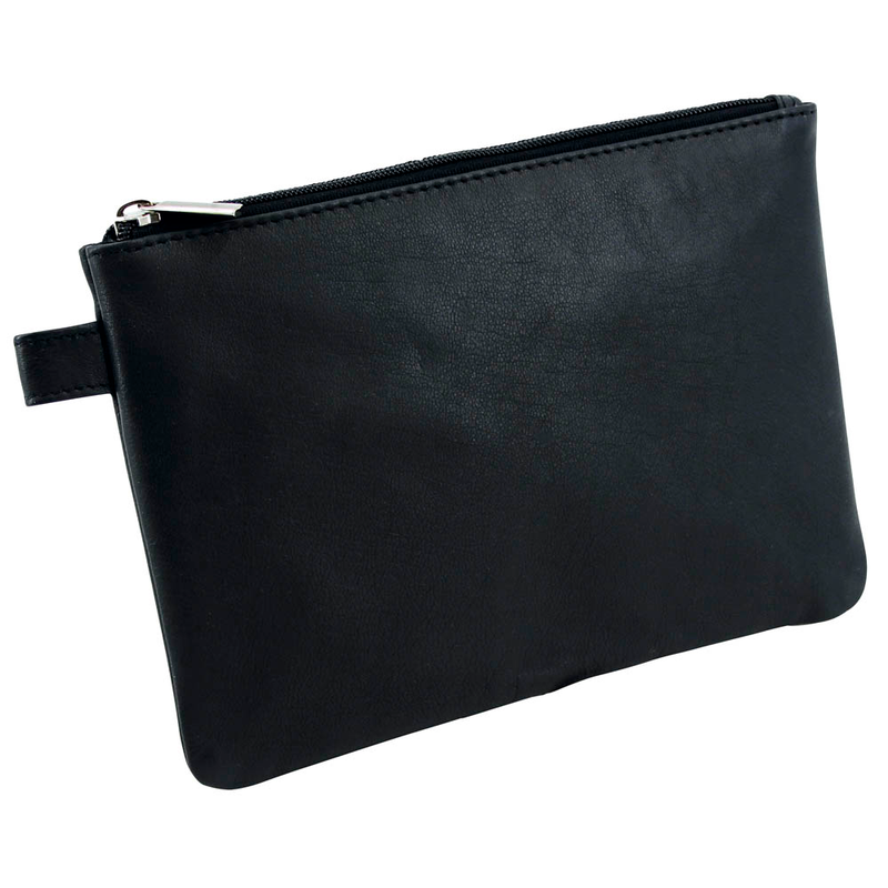 Alassio Reißverschlussbeutel schwarz Leder 21,0 x 15,0 cm, 1 St.