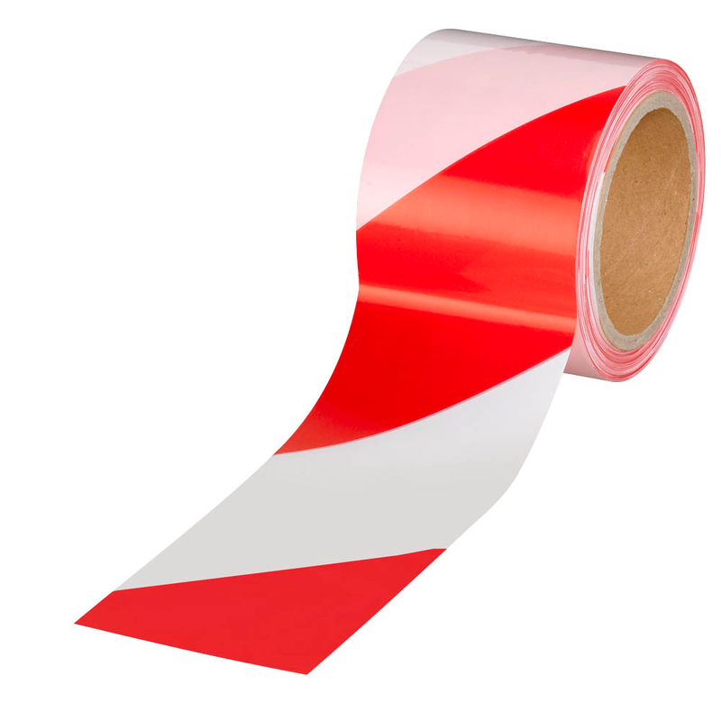 tesa Absperrband Signal rot, weiß 80,0 mm x 100,0 m