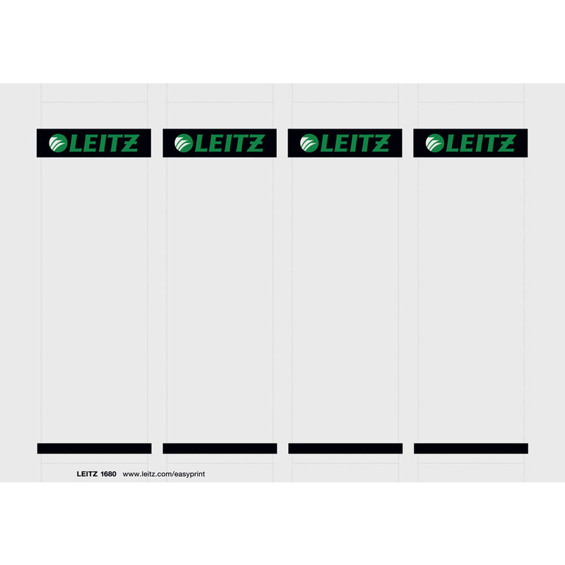 LEITZ Einsteck-Rückenschilder 1680 grau für 8,0 cm Rückenbreite, 100 St.