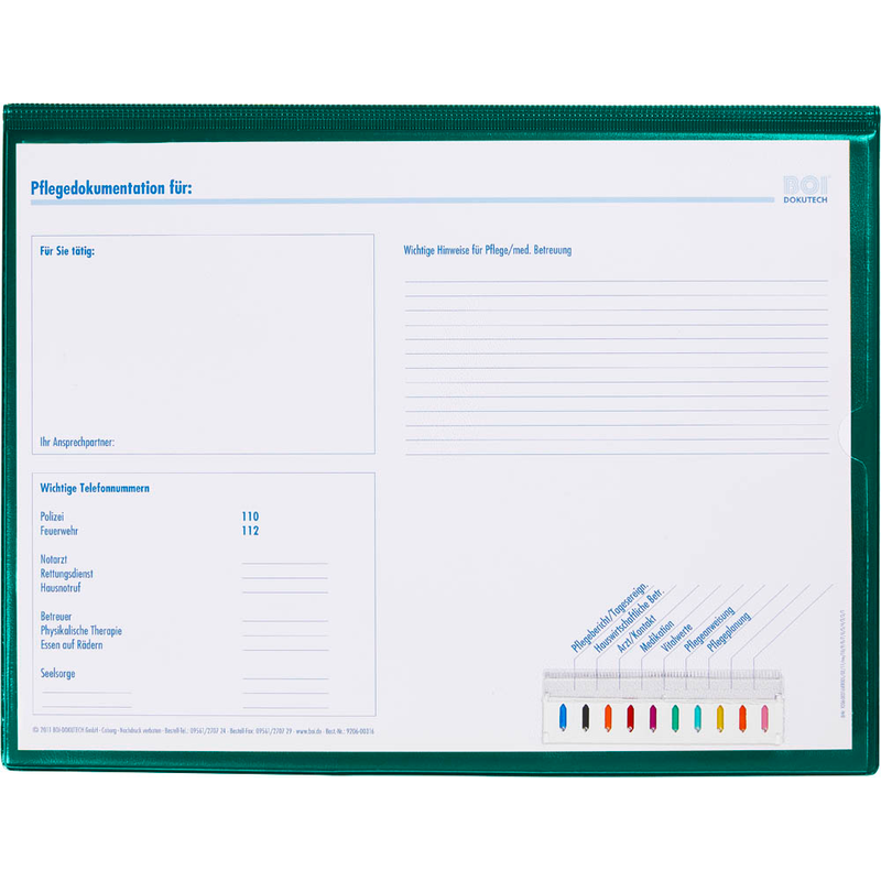 BOI Patienten-Dokumentationsmappe Professional-Line DIN A4 quer grün, 1 St.