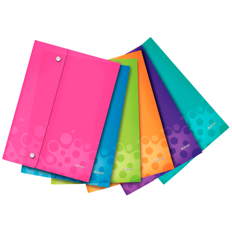 LEITZ Dokumententaschen DIN A4 farbsortiert genarbt 0,20 mm, 6 St.
