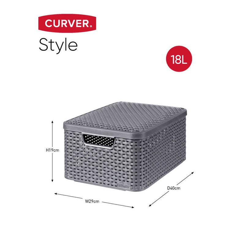curver STYLE Aufbewahrungsboxen-Set anthrazit, 1 Set