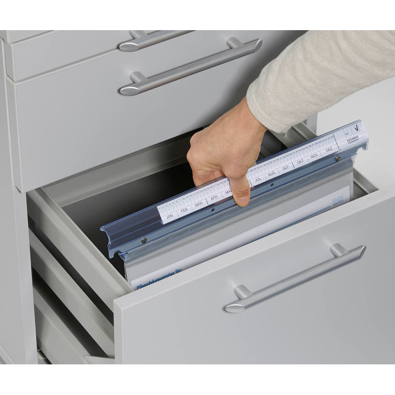 BOI Patienten-Dokumentations-Hängemappe Signal-Line Kunststoff grau DIN A4 2x kaufmännische Heftung, 1 St.