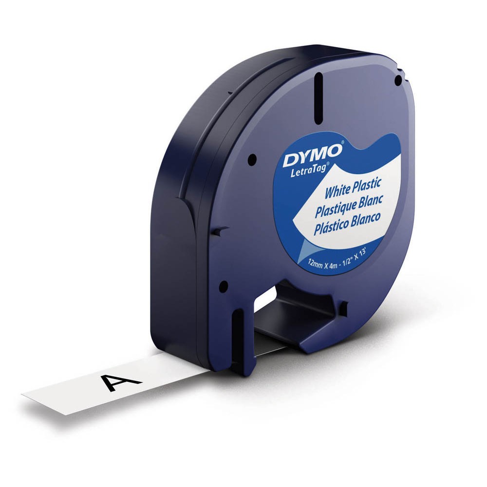 Dymo LetraTag Beschriftungsband 91221 geeignet für LT-100H / LT-100T (schwarz auf weiß)