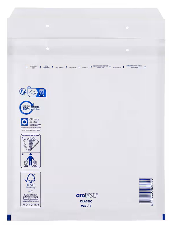 aroFOL® CLASSIC Luftpolstertaschen W5/E weiß für DIN C5, 100 St.