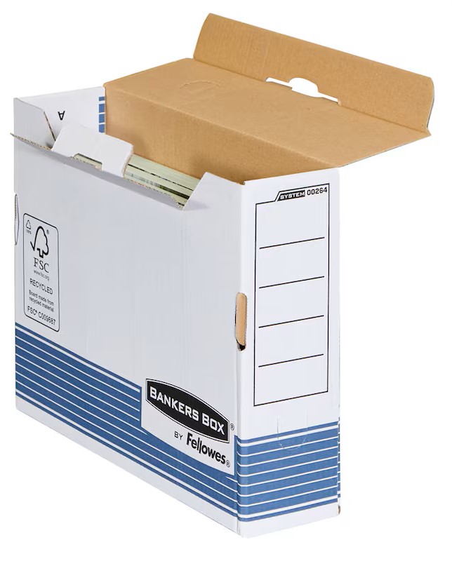 Bankers Box Archivboxen Bankers Box weiß/blau 8,0 x 26,5 x 32,7 cm, 10 St.