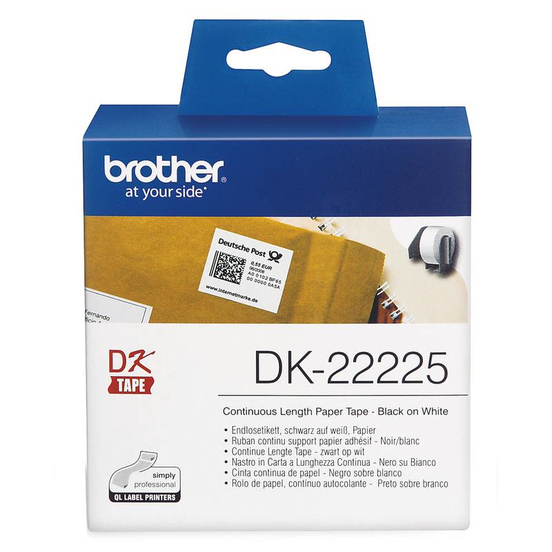 Brother Endlospapierrolle für Etikettendrucker DK22225 weiß, 38,0 mm, 1 x 1 Etiketten