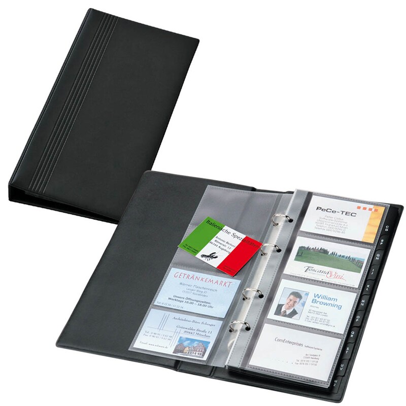 SIGEL Visitenkarten-Ringbuch schwarz, 1 St.