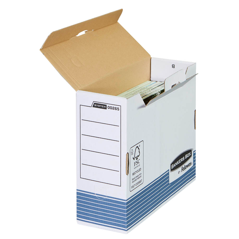 Bankers Box Archivboxen Bankers Box weiß/blau 10,8 x 26,5 x 32,7 cm, 10 St.