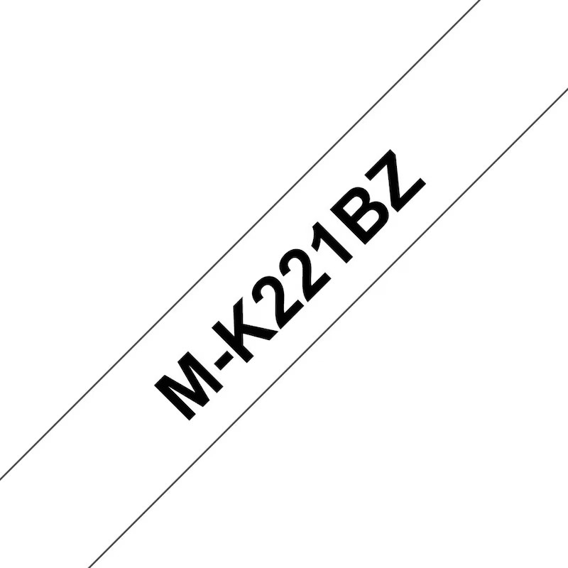 Brother Schriftband M-K M-K221 MK221BZ, 9 mm, schwarz auf weiß, 1 St.
