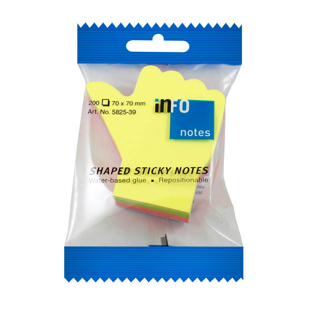 Info 5825-39 Haftnotizen Daumen hoch mehrfarbig (1 Block a 200 Blatt)