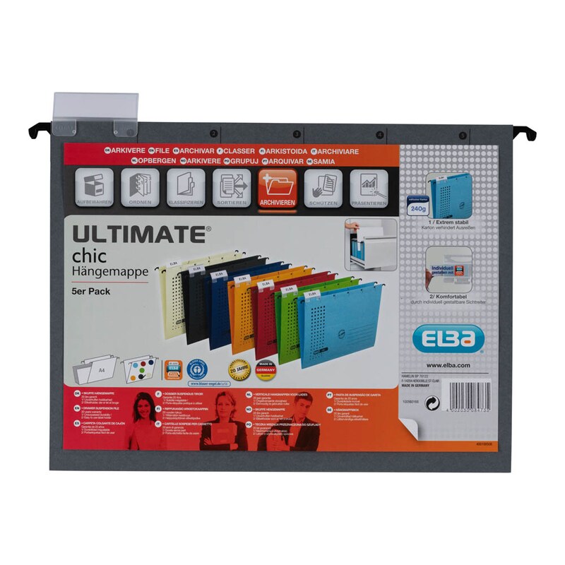ELBA Hängemappen chic ULTIMATE anthrazit, 5 St.