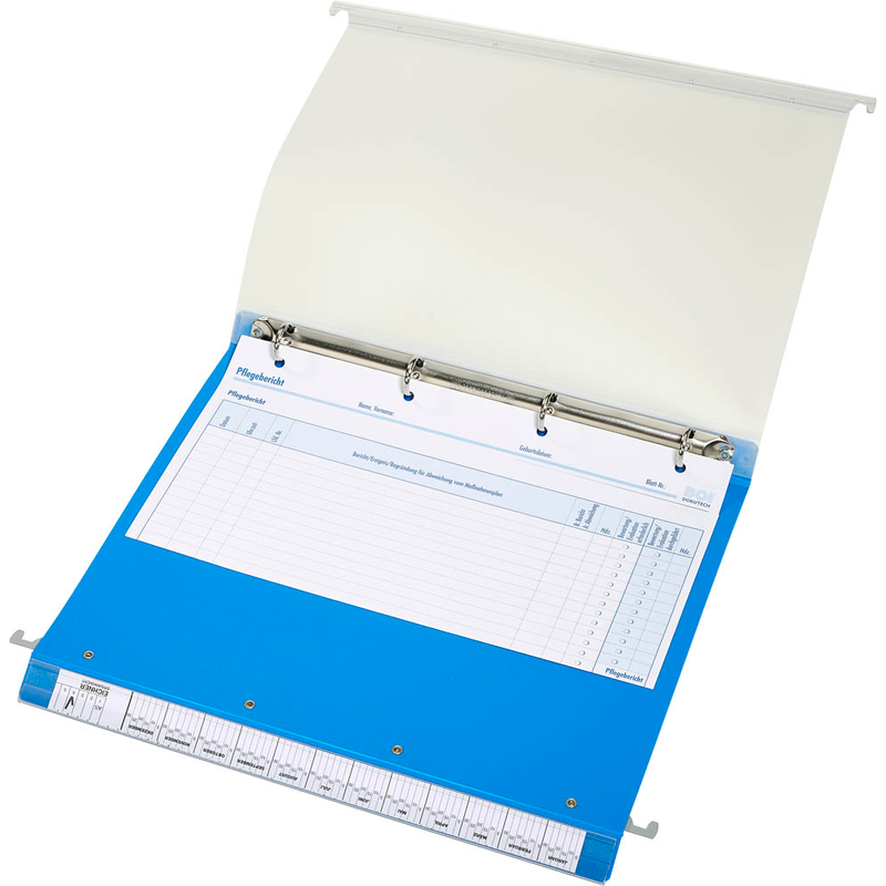 BOI Patienten-Dokumentations-Hängemappe 2-Ringe Click 2 Stationär blau Boden: 2,5 cm, 1 St.