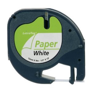 Kompatibel zu Dymo 91220 Schriftband (schwarz auf weiß) 12mm x 400mm