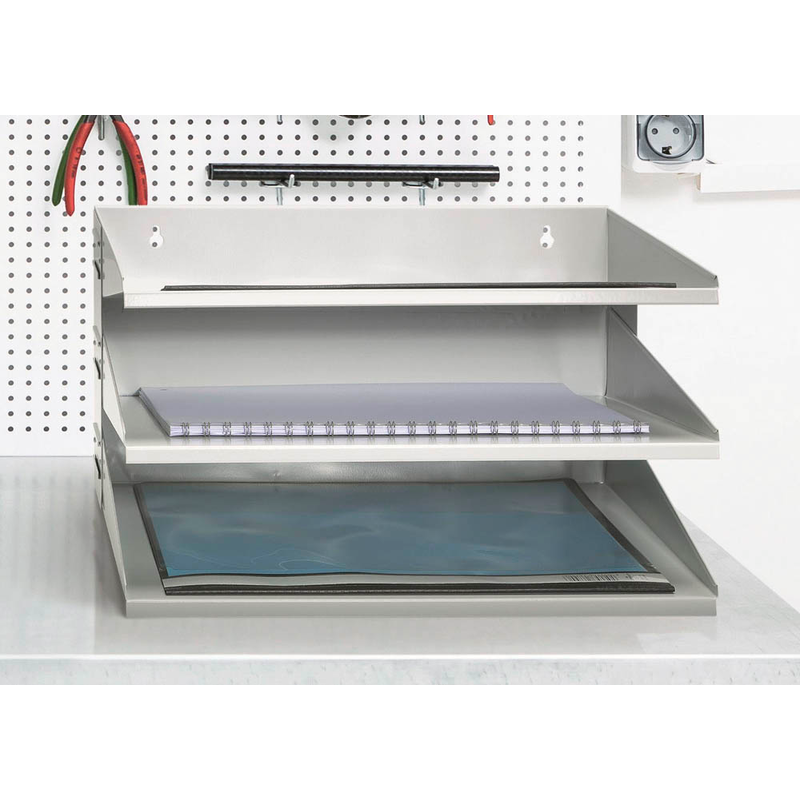 DURABLE Sortierstation grau mit 3 Fächern